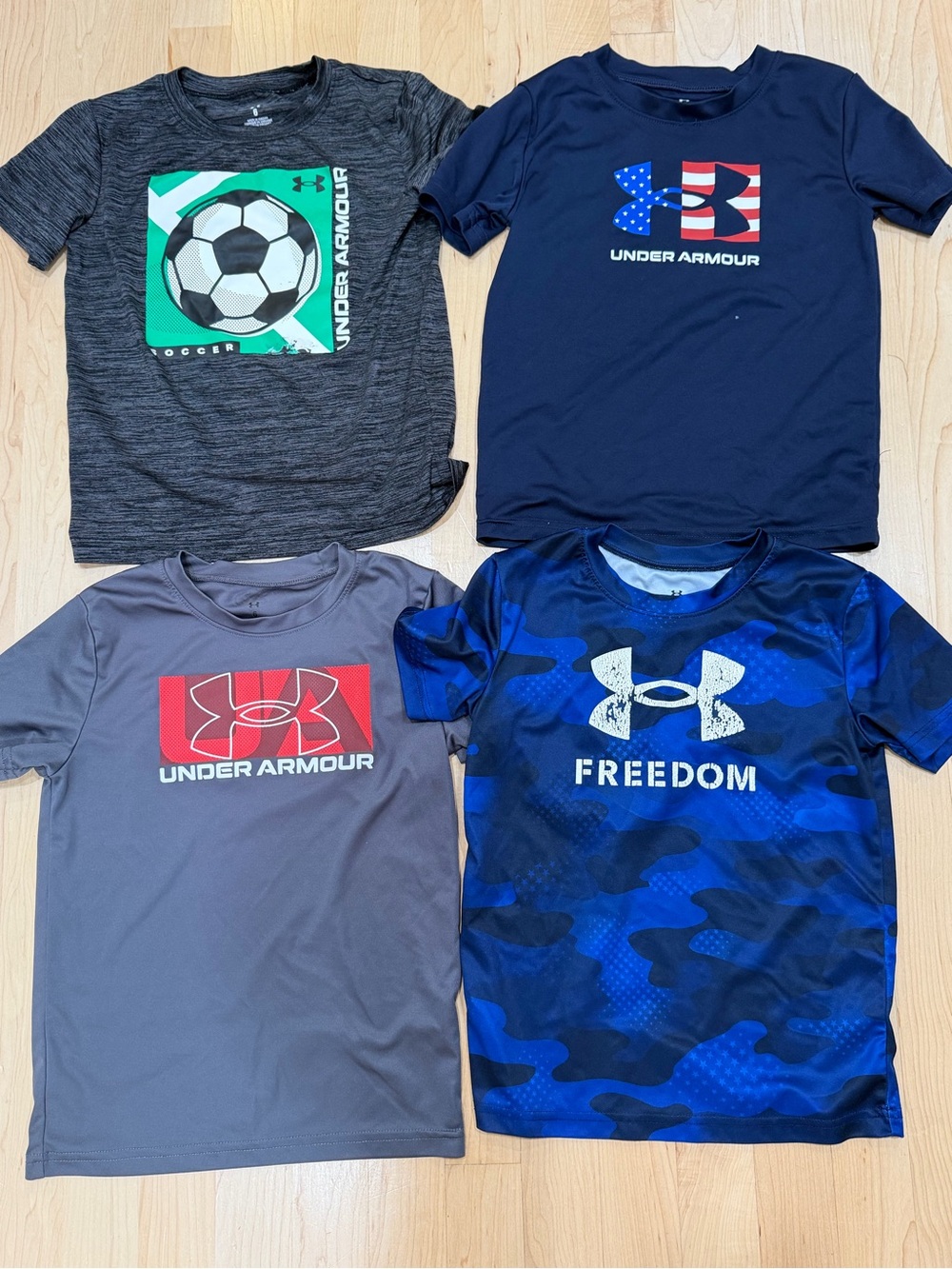 Under Armour Kids Short Sleeve Tees - Navy, Gray, Blue, Charcoal